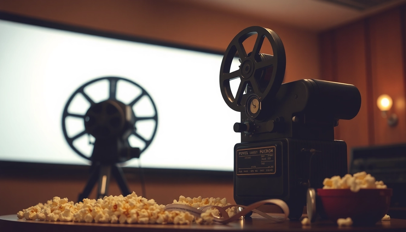 Watch captivating public domain films featuring classic cinema nostalgia on a vintage projector.