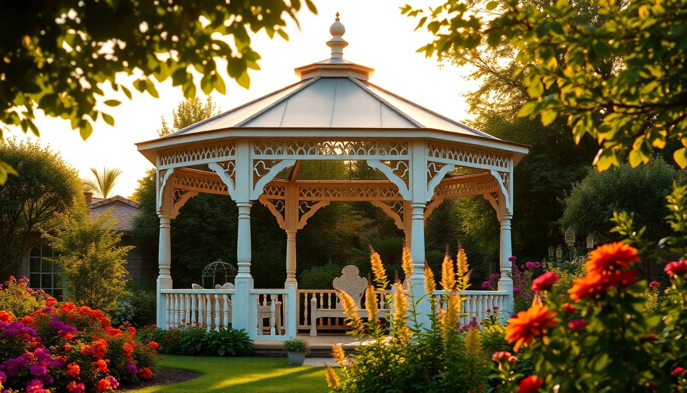 Explore a beautiful gazebo Ireland in a scenic garden setting, capturing its elegant design and harmony with nature.