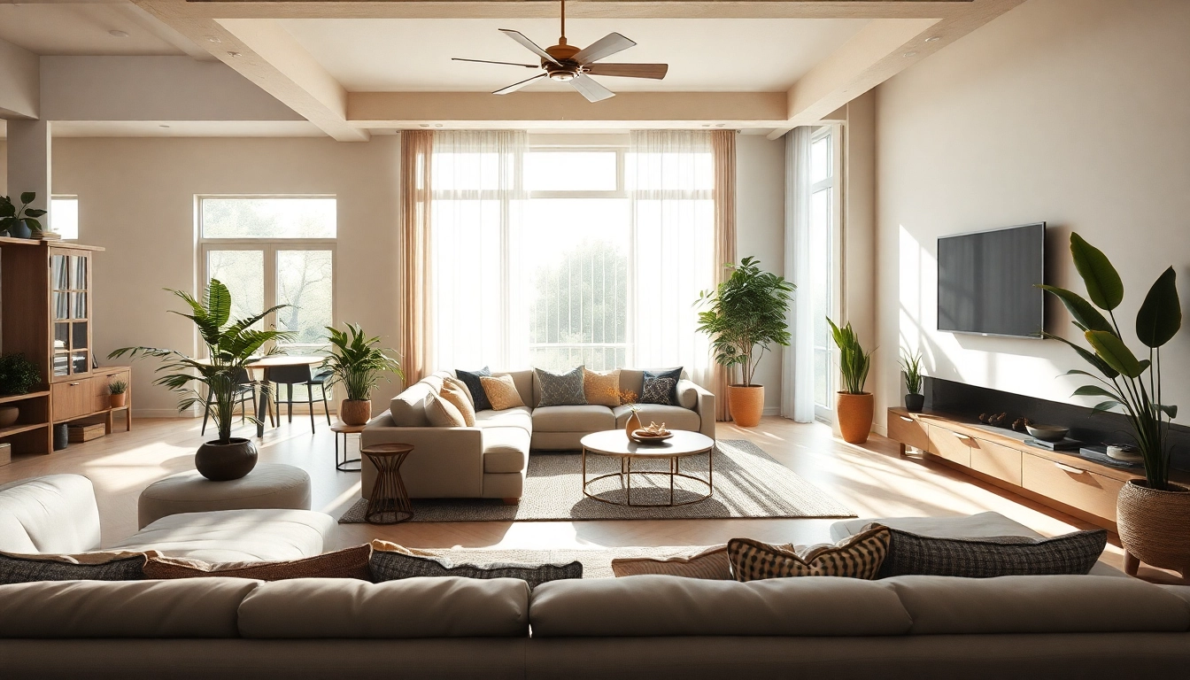 Elevate your entire interior with a modern living room design featuring neutral tones and stylish decor.