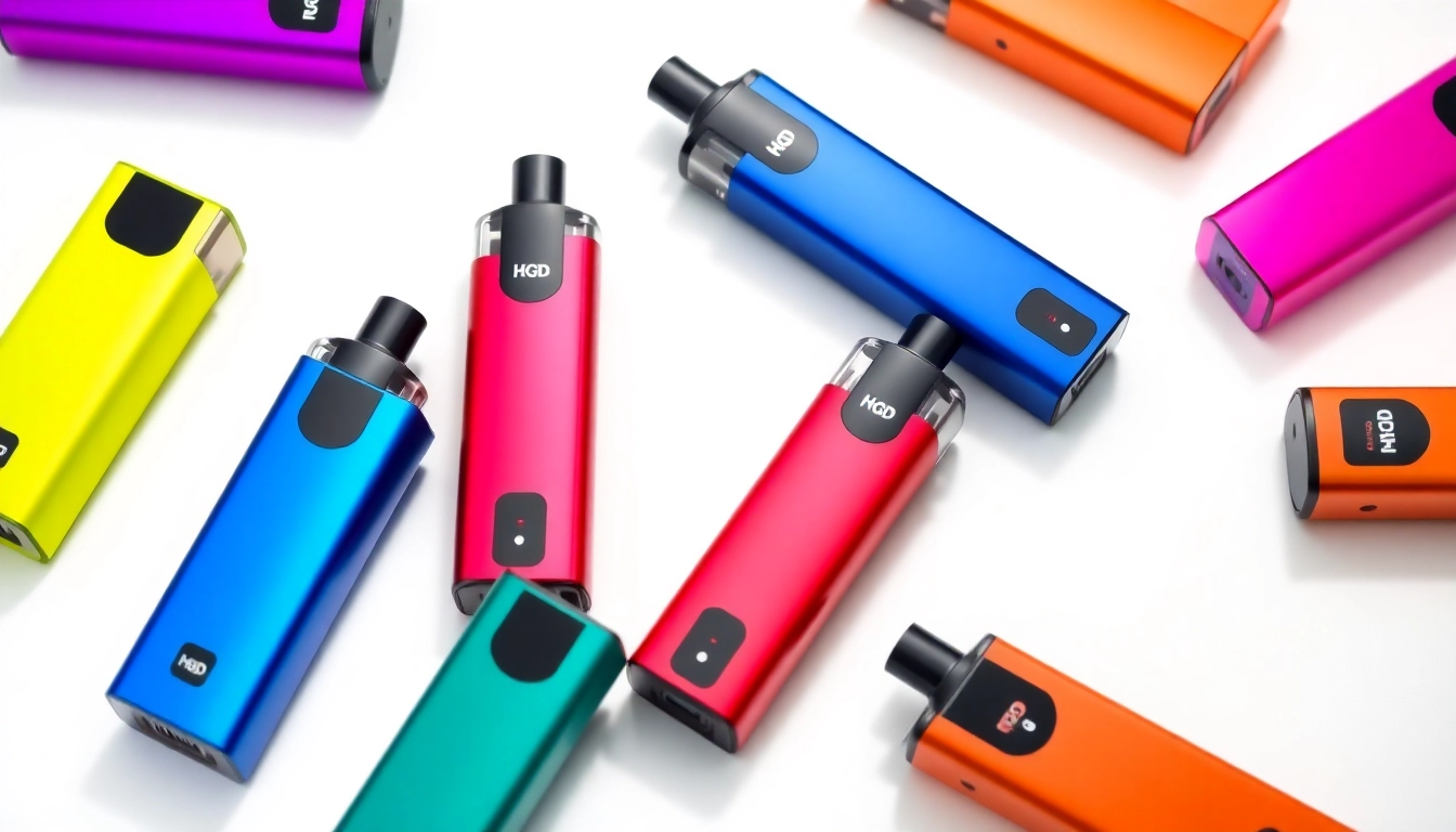 hqd surv kaufen: Explore sleek HQD vape devices showcasing vibrant flavors in a dynamic arrangement.