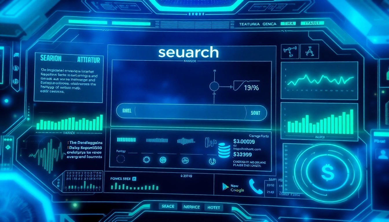 AI search interface showcasing innovative technology with a sleek design and vibrant colors.