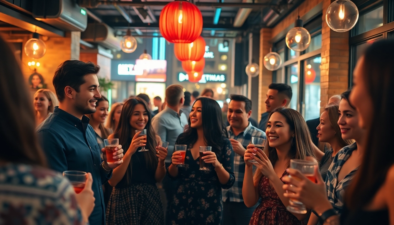 Experience a unique event with friends at an engaging after-work party, featuring vibrant atmosphere and social interactions.