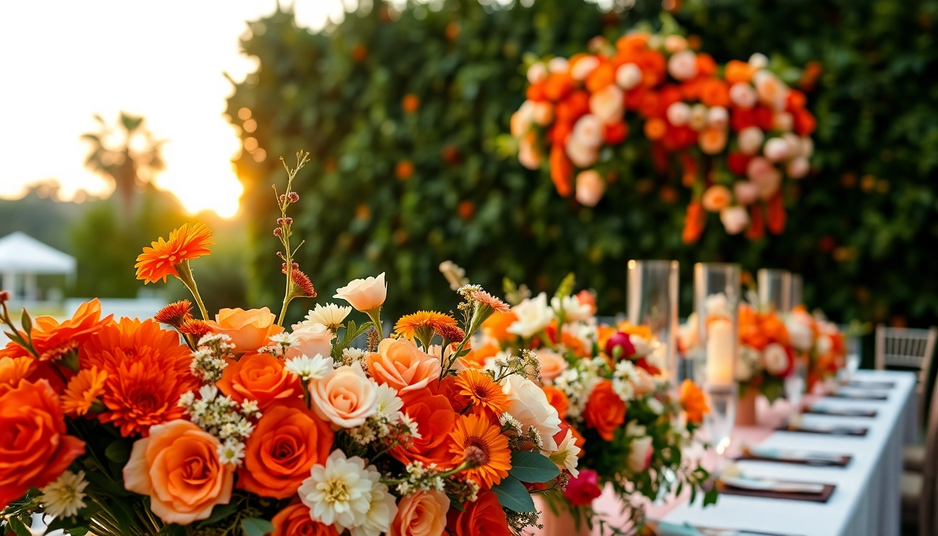 Beautiful floral arrangement by an Orange County event florist showcasing vibrant colors for a perfect event setting.