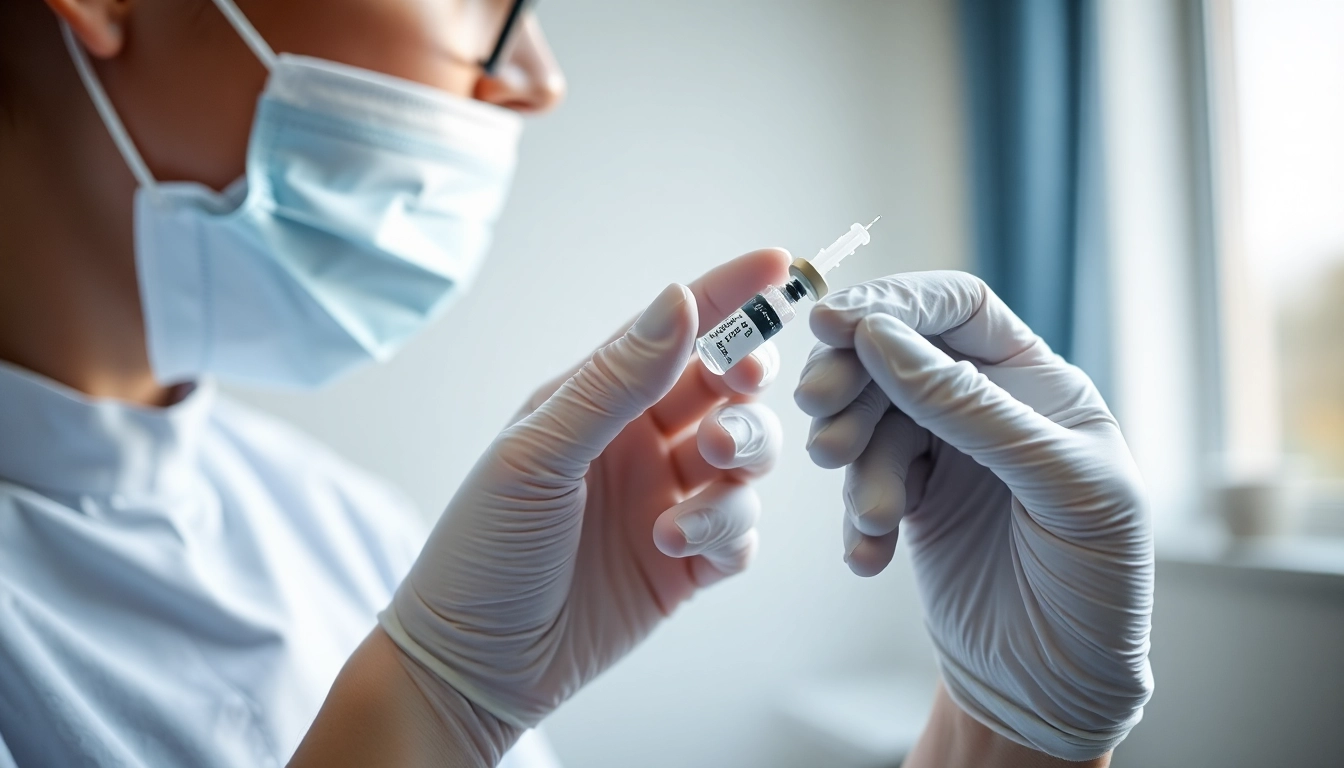 Patient receiving a Fett-weg Spritze treatment in a tranquil environment, showcasing precise injection technique.