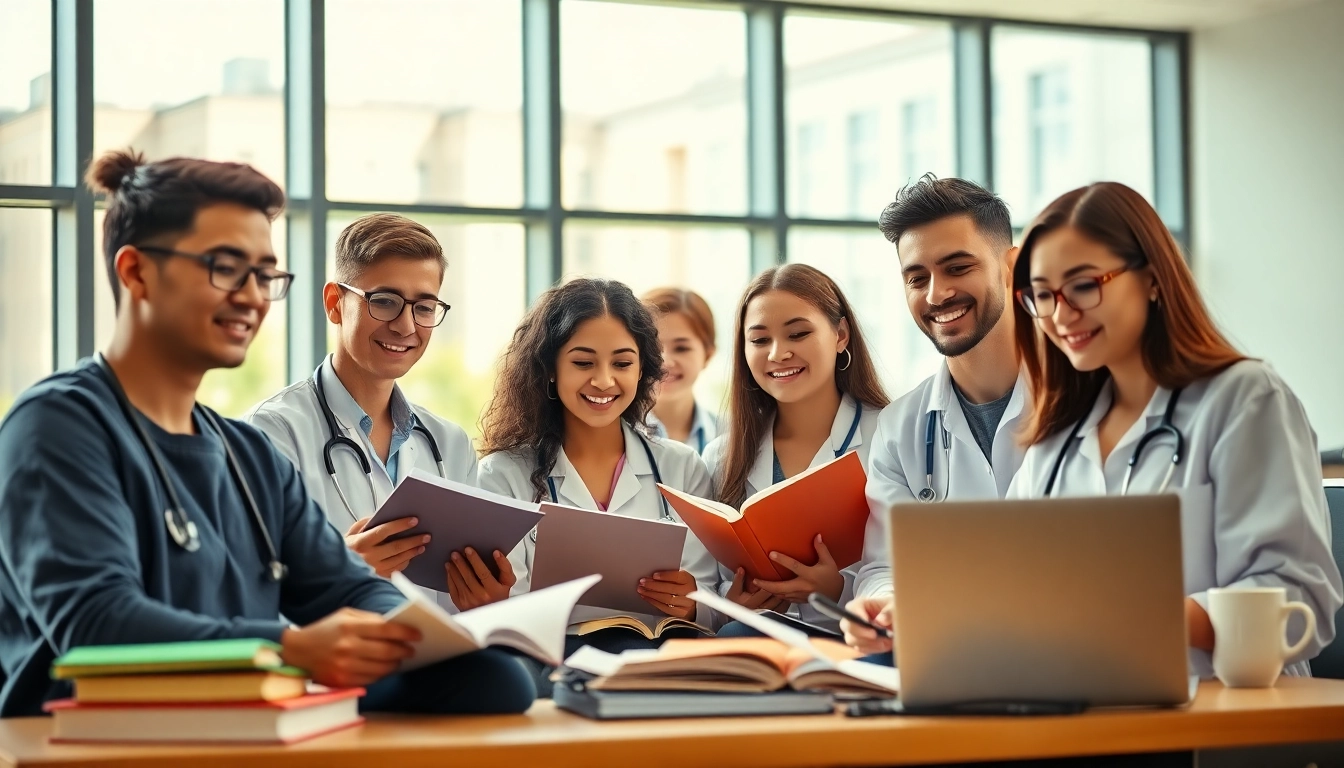 Medizinstudium ohne Test: engagierte Medizinstudenten in klassischem Lernumfeld