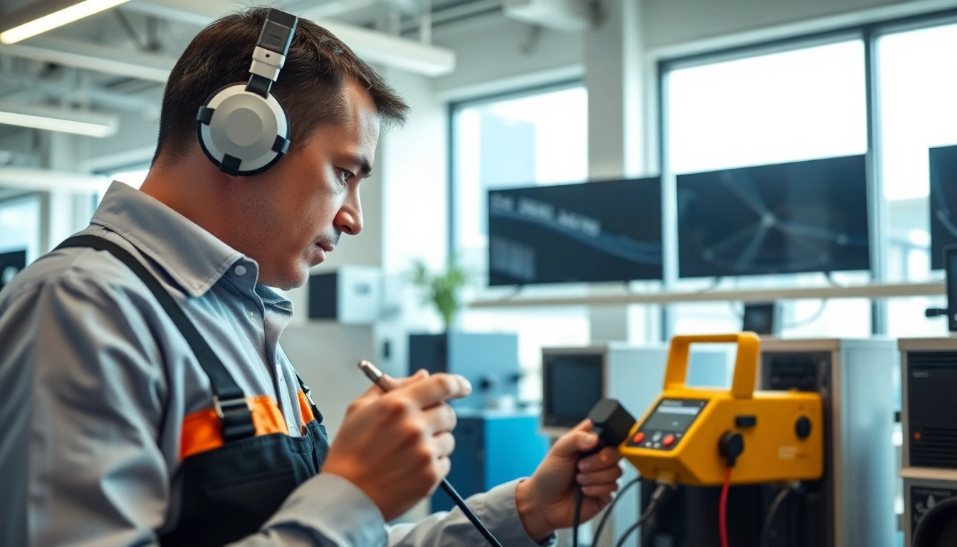 Conducting Pat testing Lichfield for appliance safety in a professional workspace.