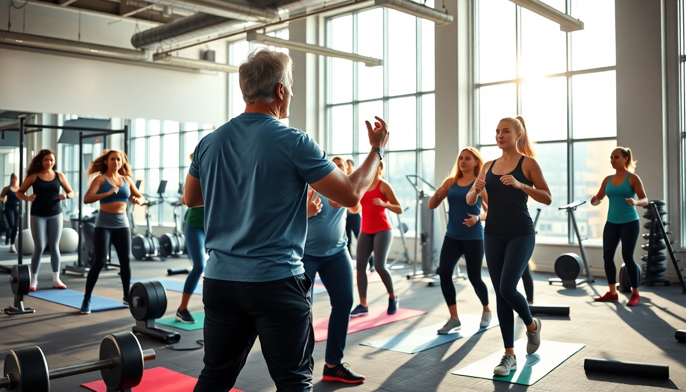 Join the best gym near me with a vibrant group workout led by a professional fitness instructor.