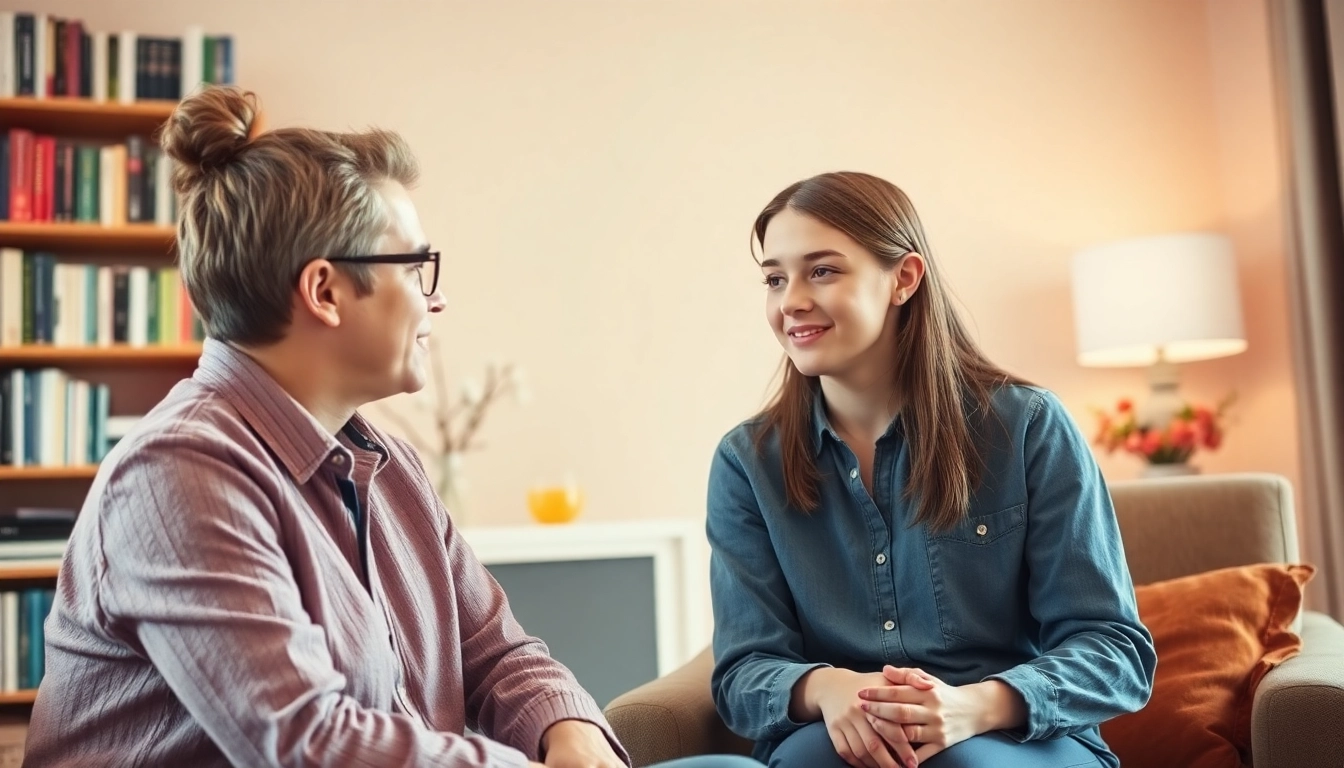 Focused session on social phobia treatment highlighting engagement between therapist and client.
