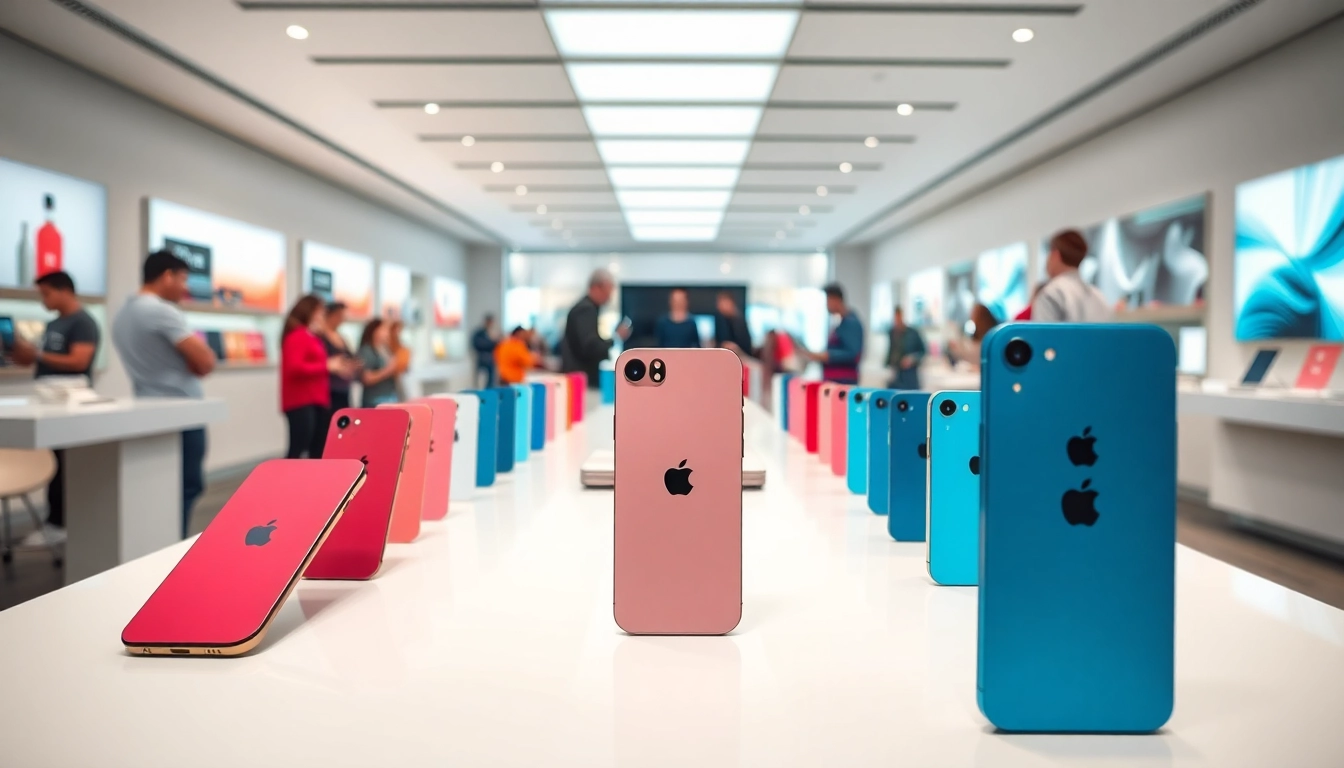 Buy iPhone showcased at a modern electronics store, inviting customers to explore the latest models.