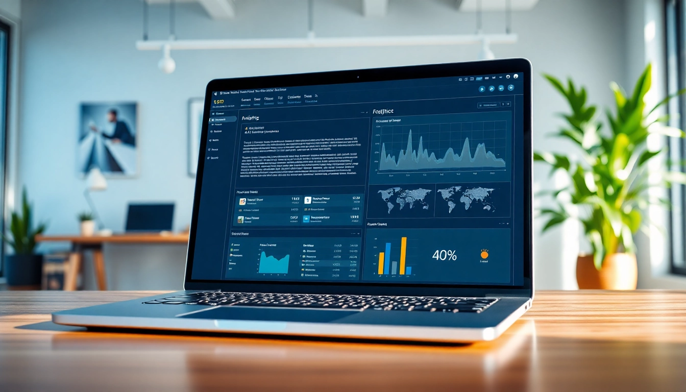 Analyze content with an advanced ai checker on a sleek laptop in a bright workspace.