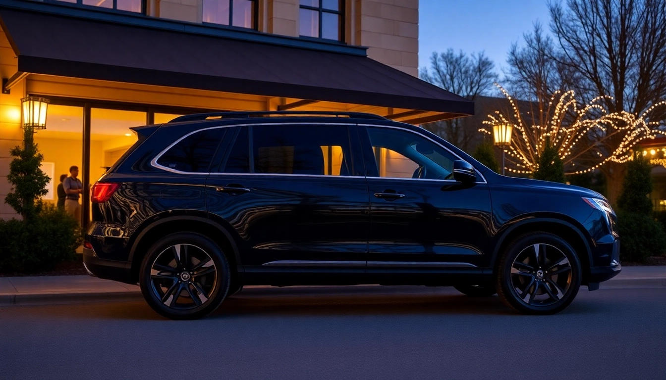 Experience premium car service Atlanta with our luxurious black SUV ready for your elegant ride.