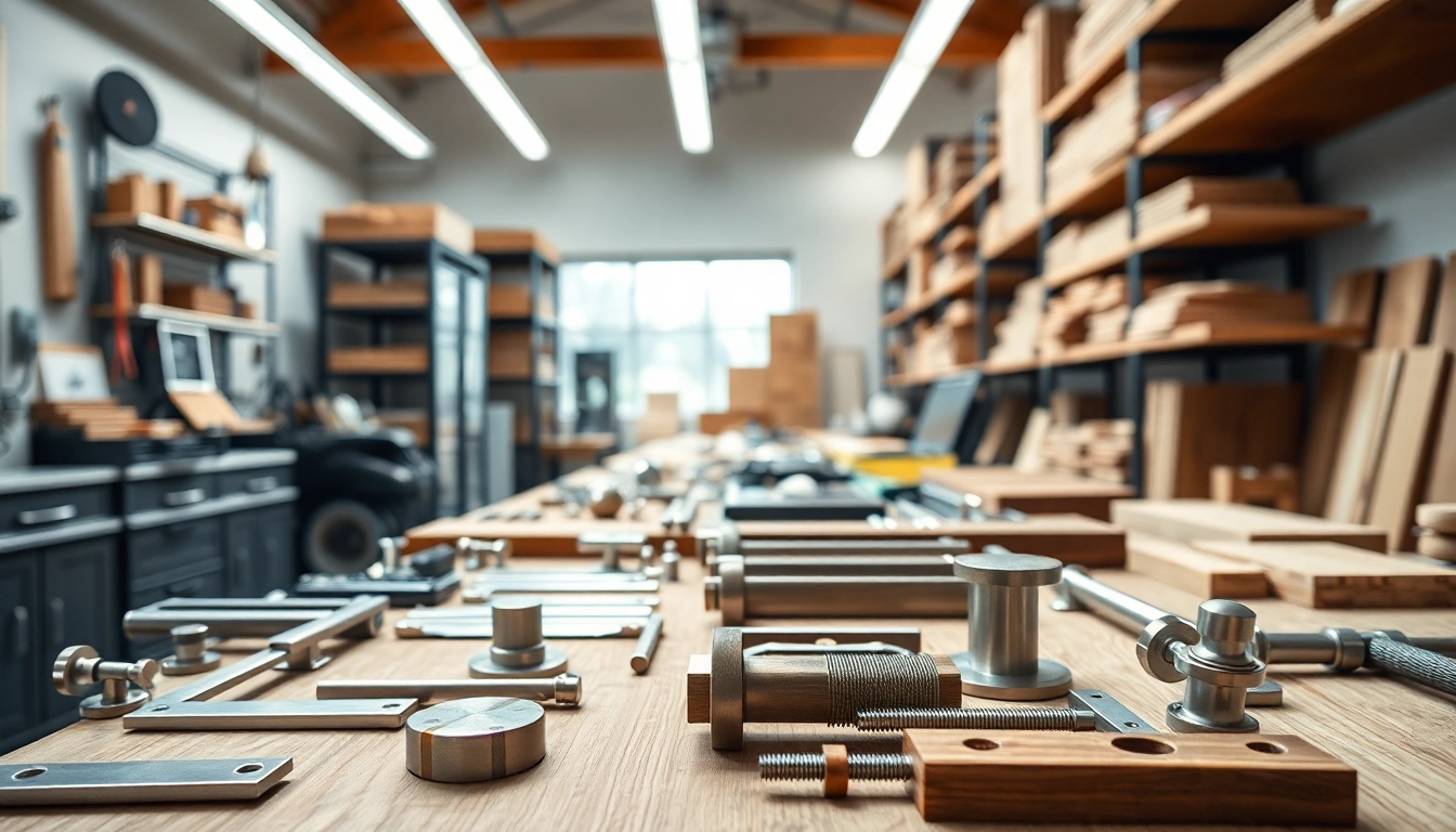 Showcasing innovative designs by furniture hardware manufacturers with stylish cabinet hardware in a bright workspace.