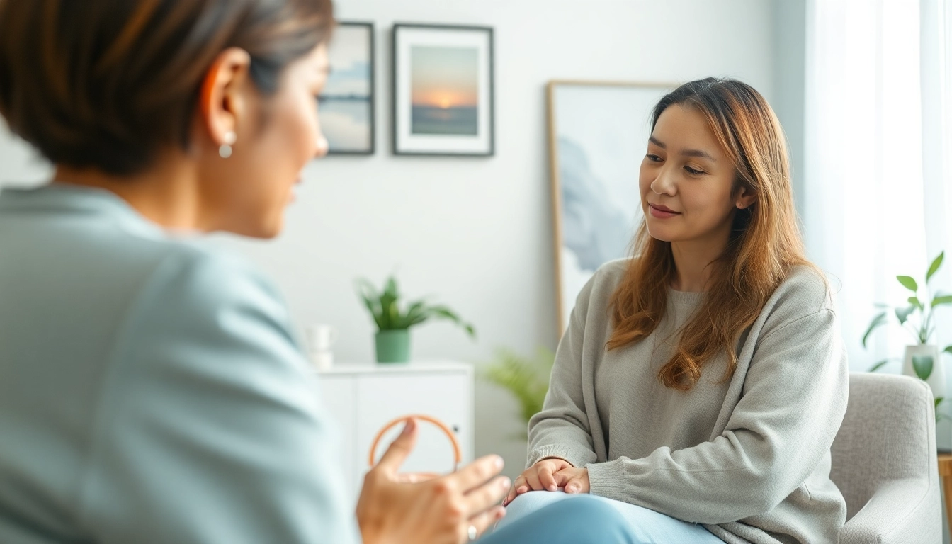 Supporting someone dealing with grief in a calm, professional setting, highlighting emotional connection.