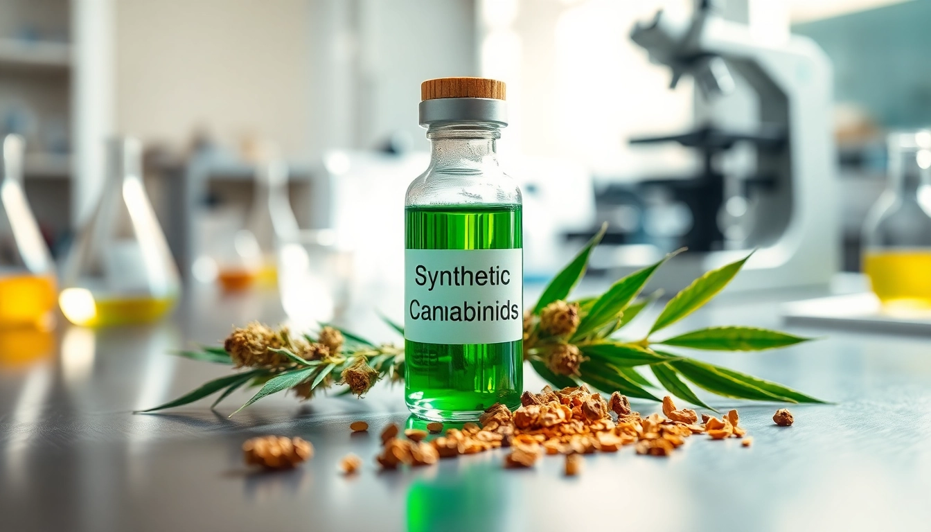 Analyze synthetic cannabinoids with a close-up shot of colorful substances in lab glassware