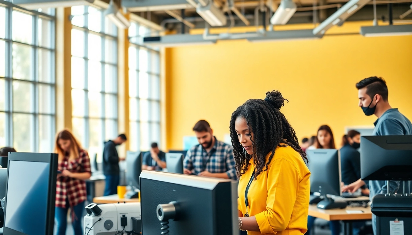 Highlighting students engaged in learning at a trade school in Tennessee, showcasing collaboration and innovation.