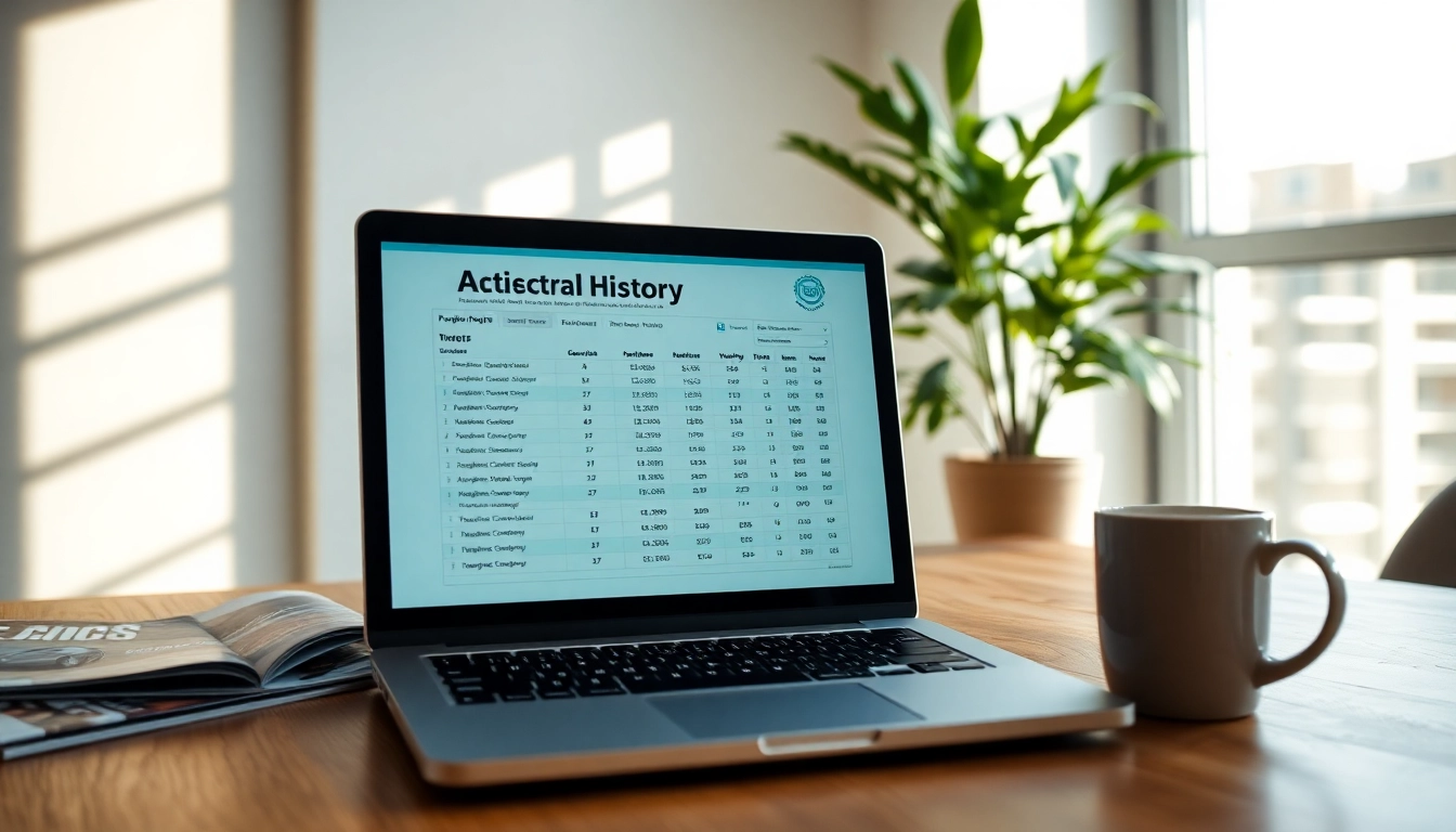 Obtain an autocheck free vehicle history report on a professional laptop screen surrounded by automotive elements.