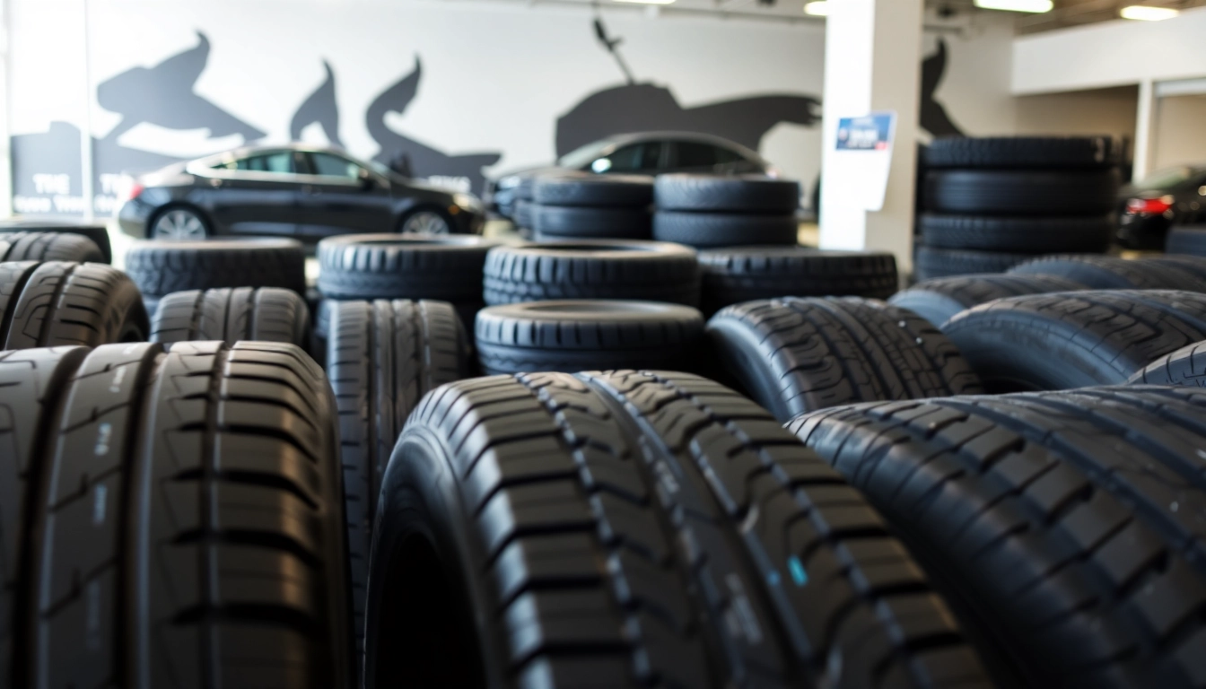 Showcase general tires with diverse designs highlighting quality and durability in a professional setting.