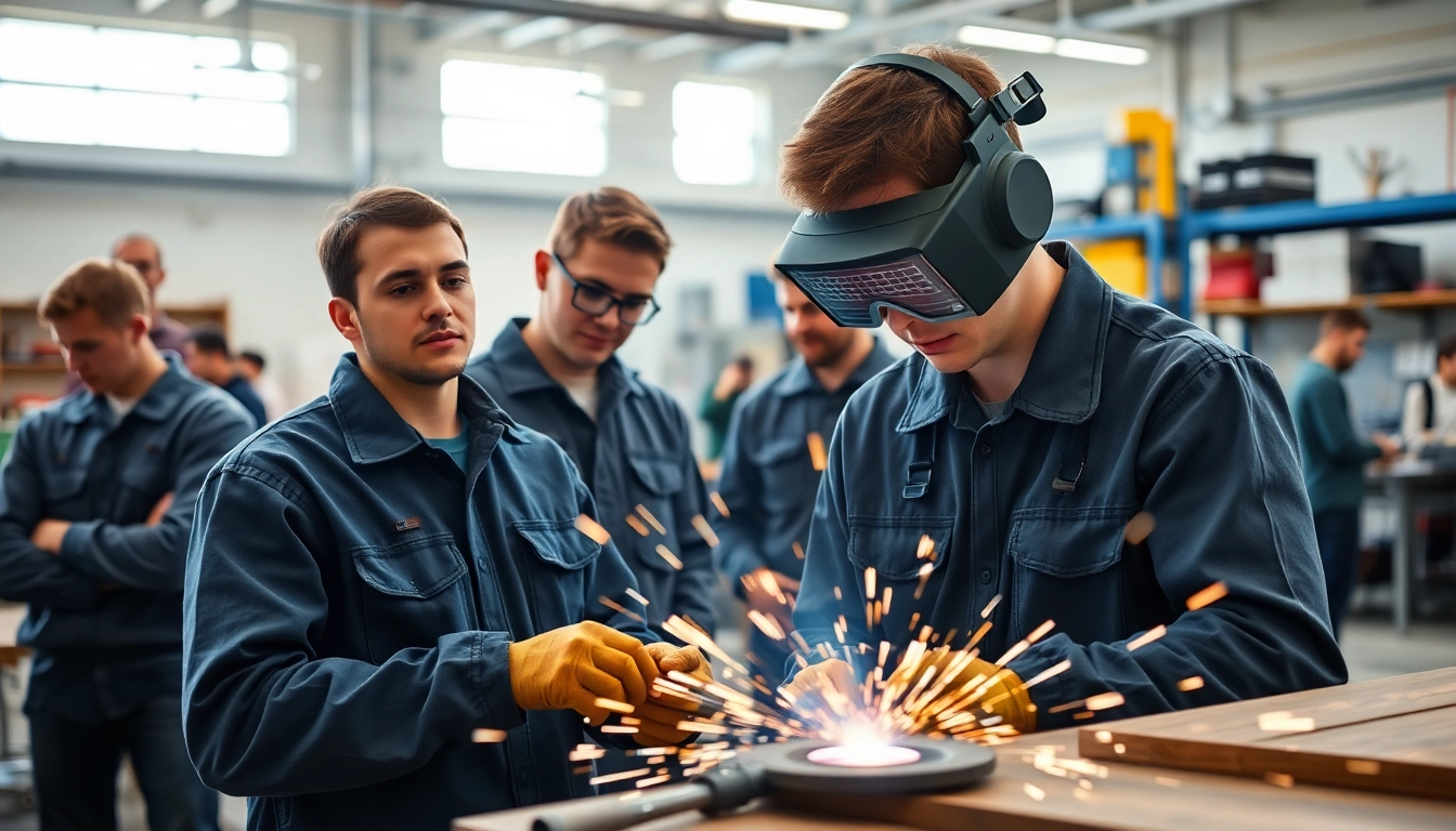 Students learn at a trade school in Tennessee showcasing practical skills in various vocational programs.
