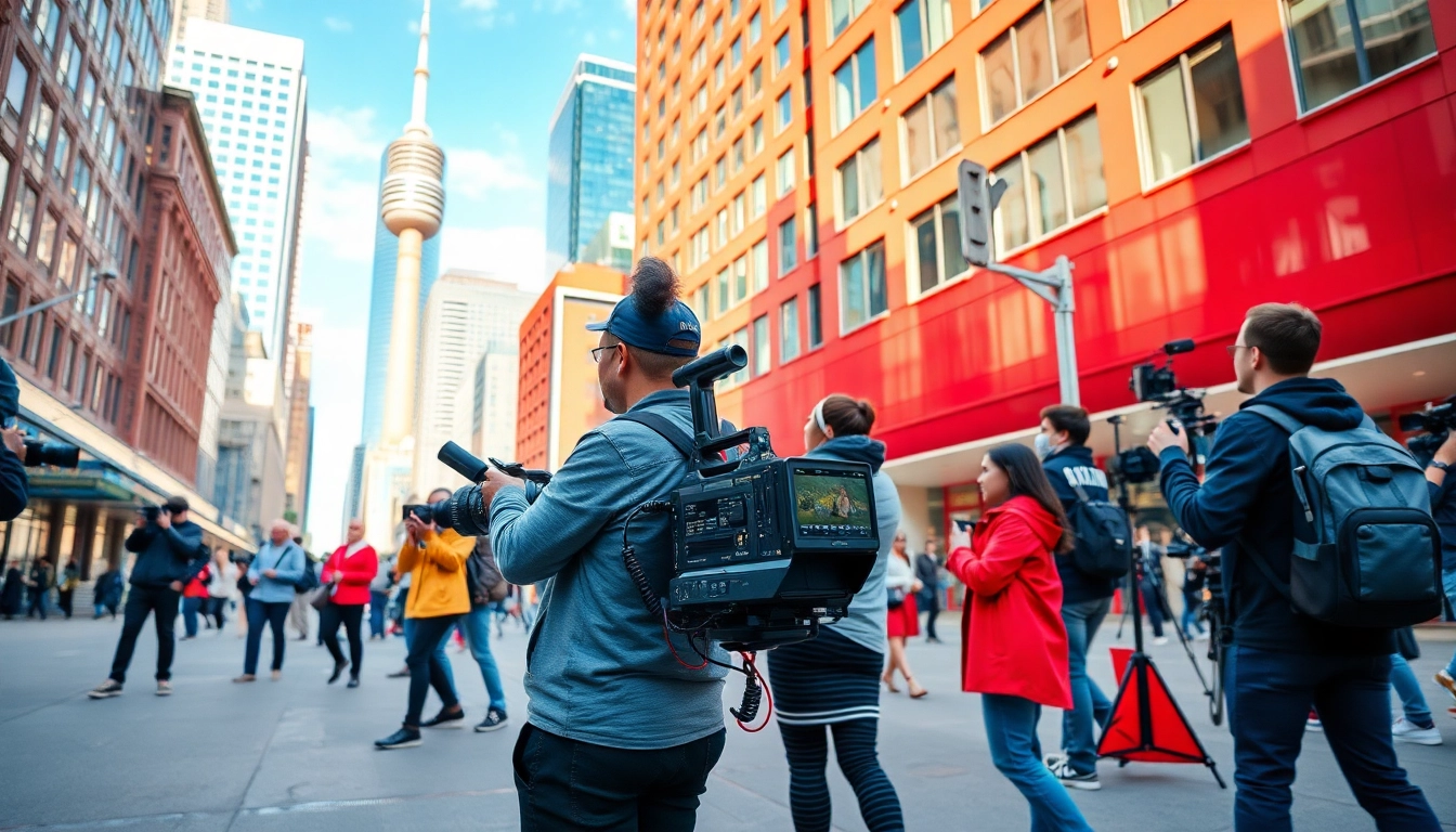 Engage in Creative Video Shoots Toronto with a professional videographer in an urban setting.