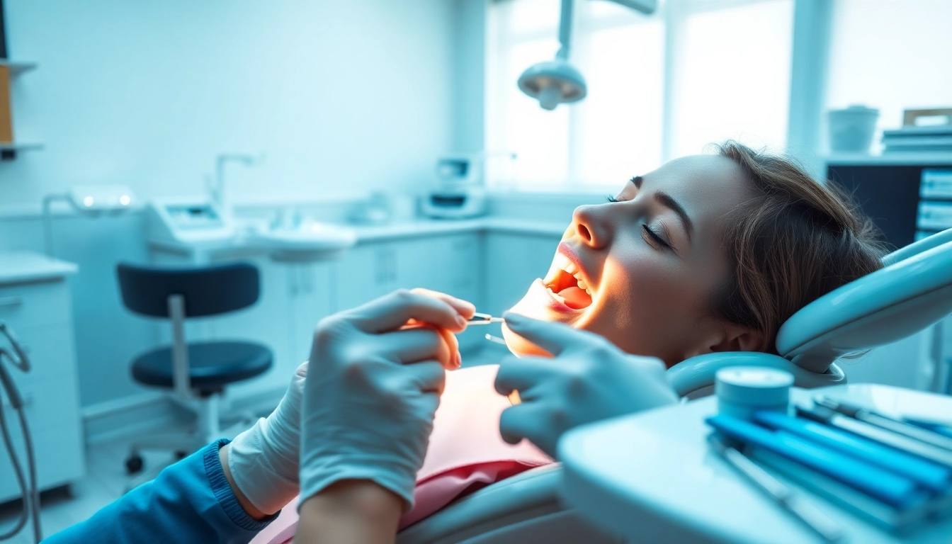 Delivering fillings and restorative work during a dental procedure in a professional clinic.