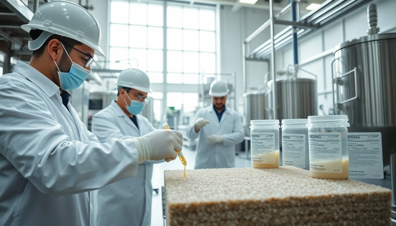 Engineers using infusion resins in a composite manufacturing facility for enhanced performance.