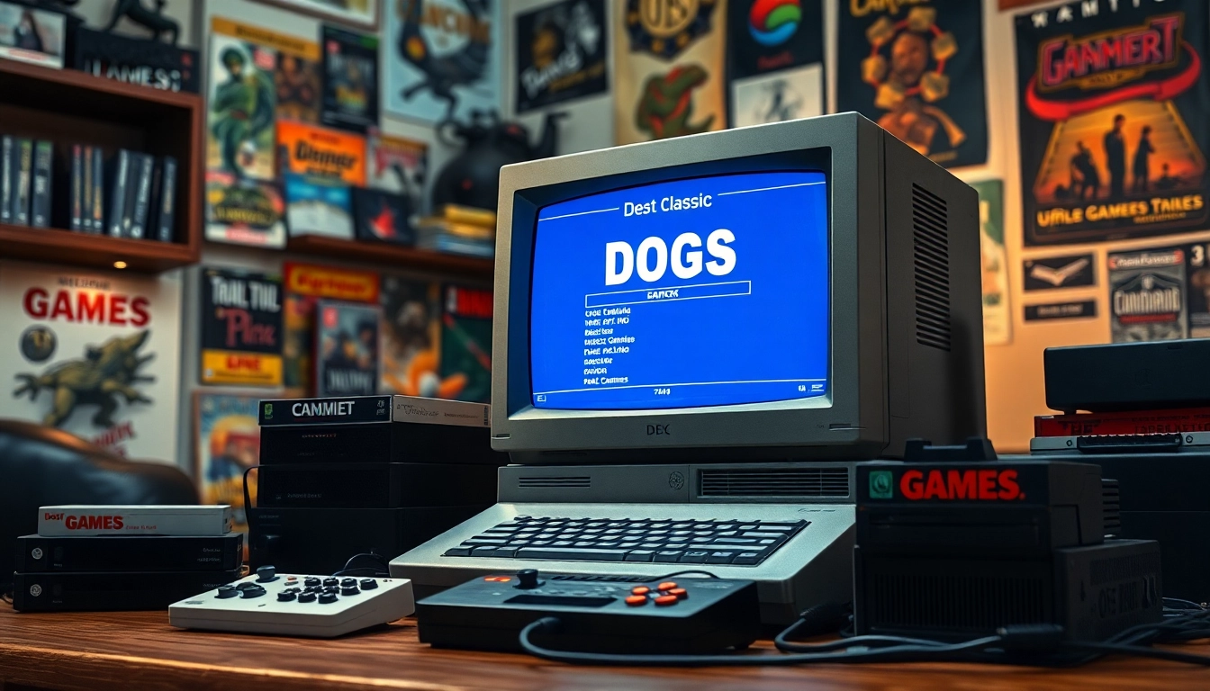 Dive into the world of DOS games download with a vintage computer setup highlighting retro gaming.