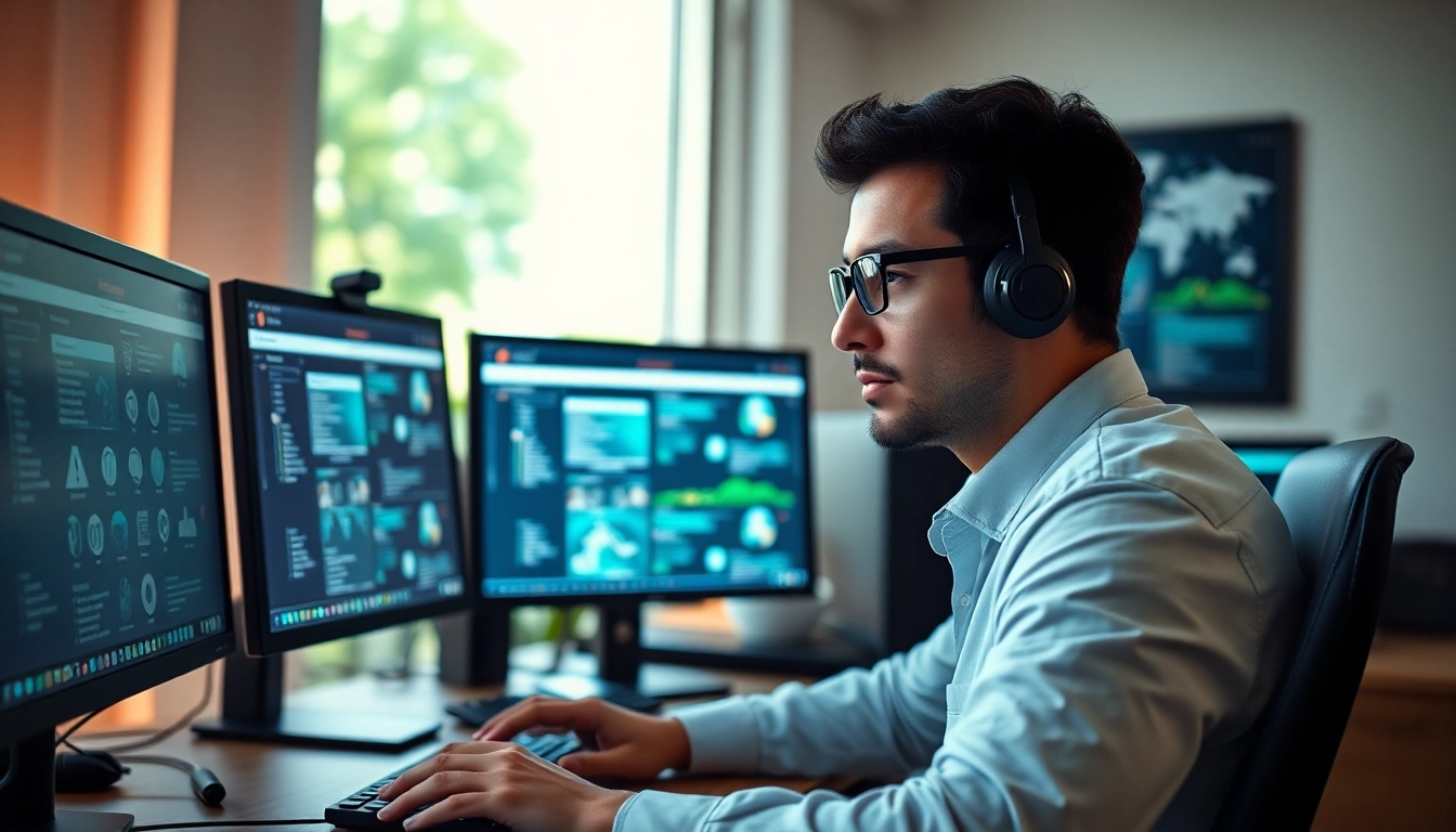 Provide Remote IT Support Markham from a focused technician in a modern home office.
