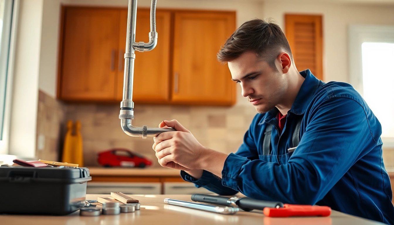 Emergency Plumber Sydney fixing a leaky pipe in a bright kitchen, showcasing expertise and reliability.