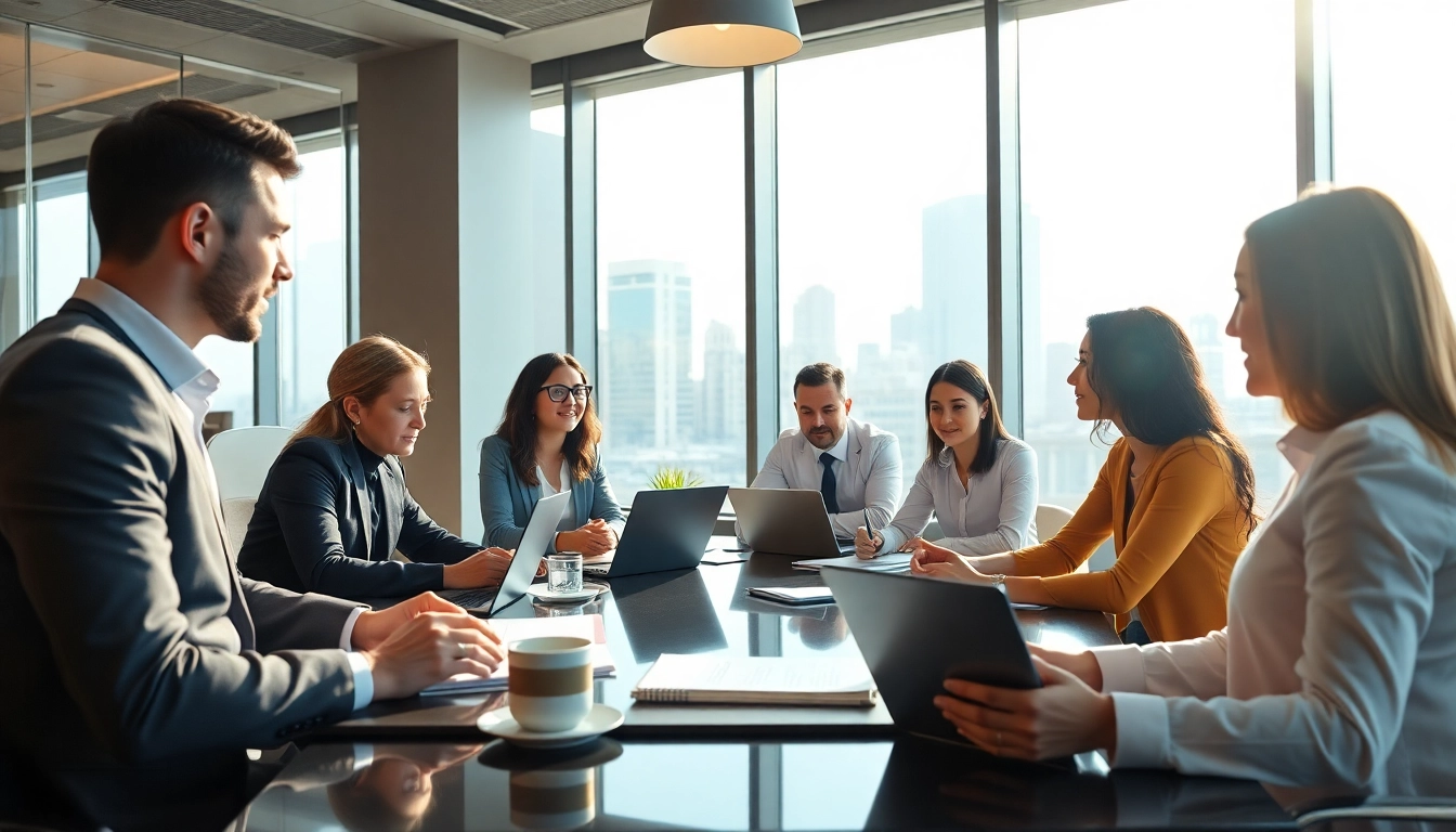 Discussing ERC strategies in a vibrant office environment with diverse professionals.