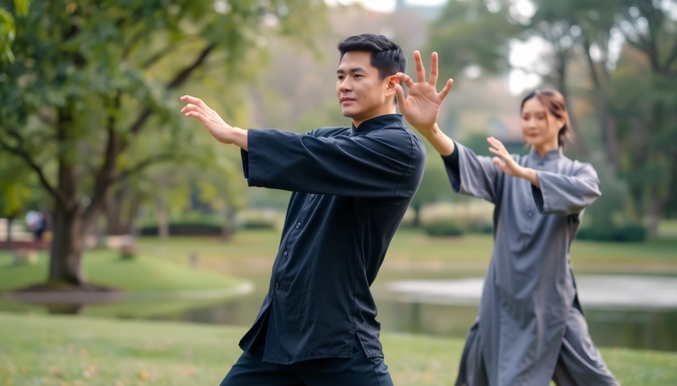 Tai Chi Culver City practitioners demonstrating harmony and mindfulness in a tranquil setting.