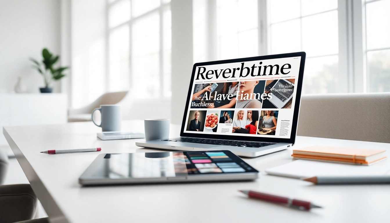 Engaging Reverbtime Magazine workspace with digital resources and creativity elements.