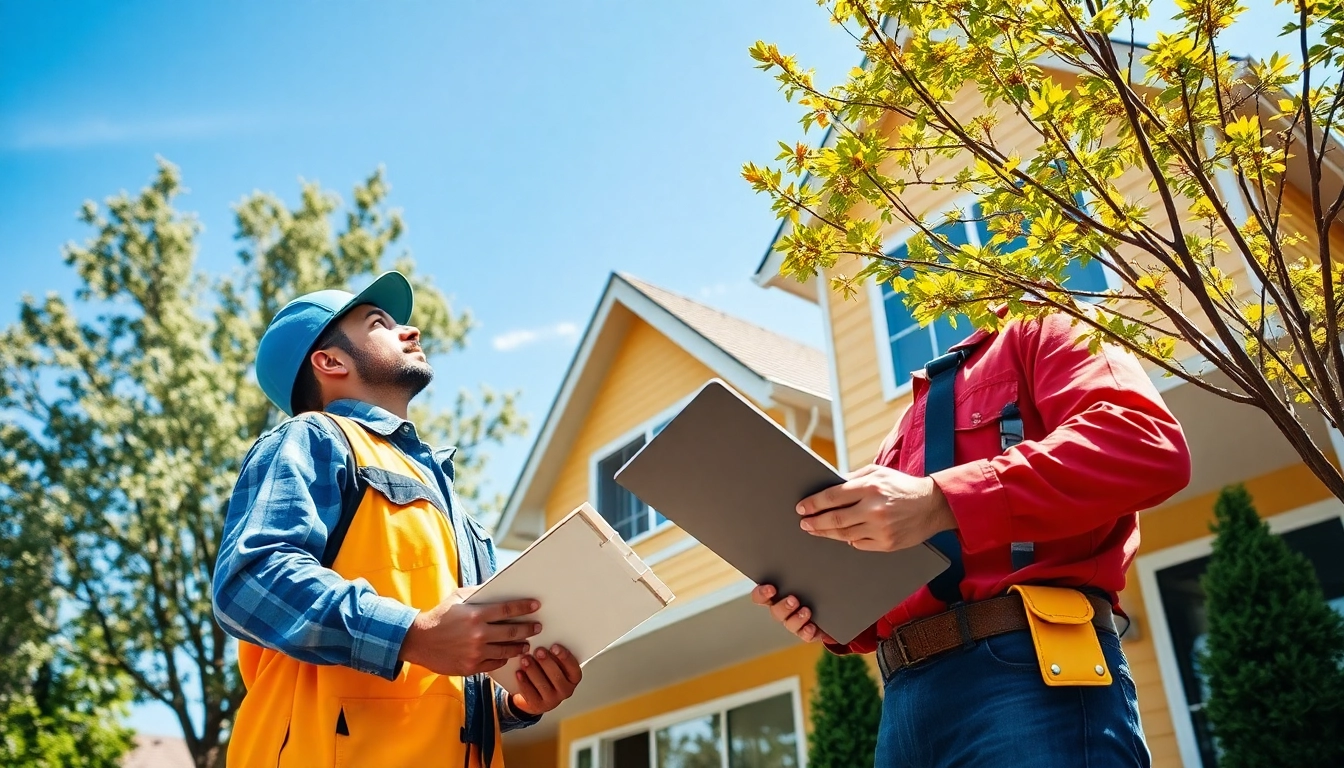 Assessing Roof Repair Vancouver Wa with a professional roofer in a sunny neighborhood.