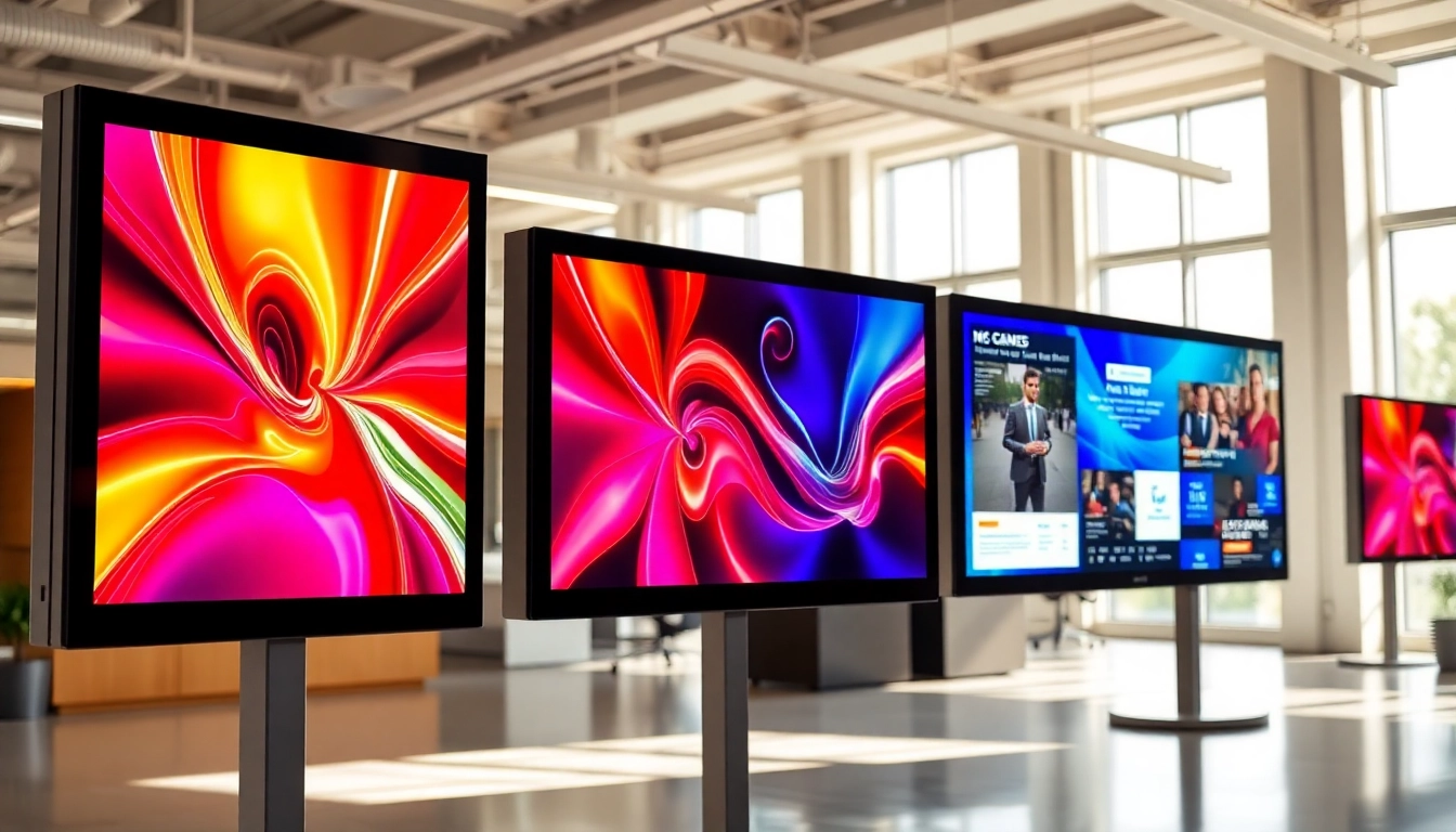 Engaging digital signage display in a modern business setting showcasing vibrant content.