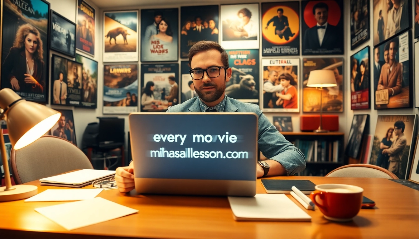 Review insightful films on http://everymoviehasalesson.com in a nostalgic study filled with classic posters.