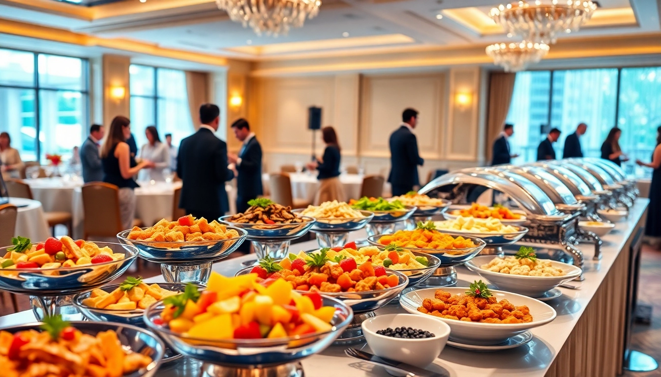 Engaging buffet catering Hamilton Ontario display with a variety of gourmet dishes and elegant arrangements.