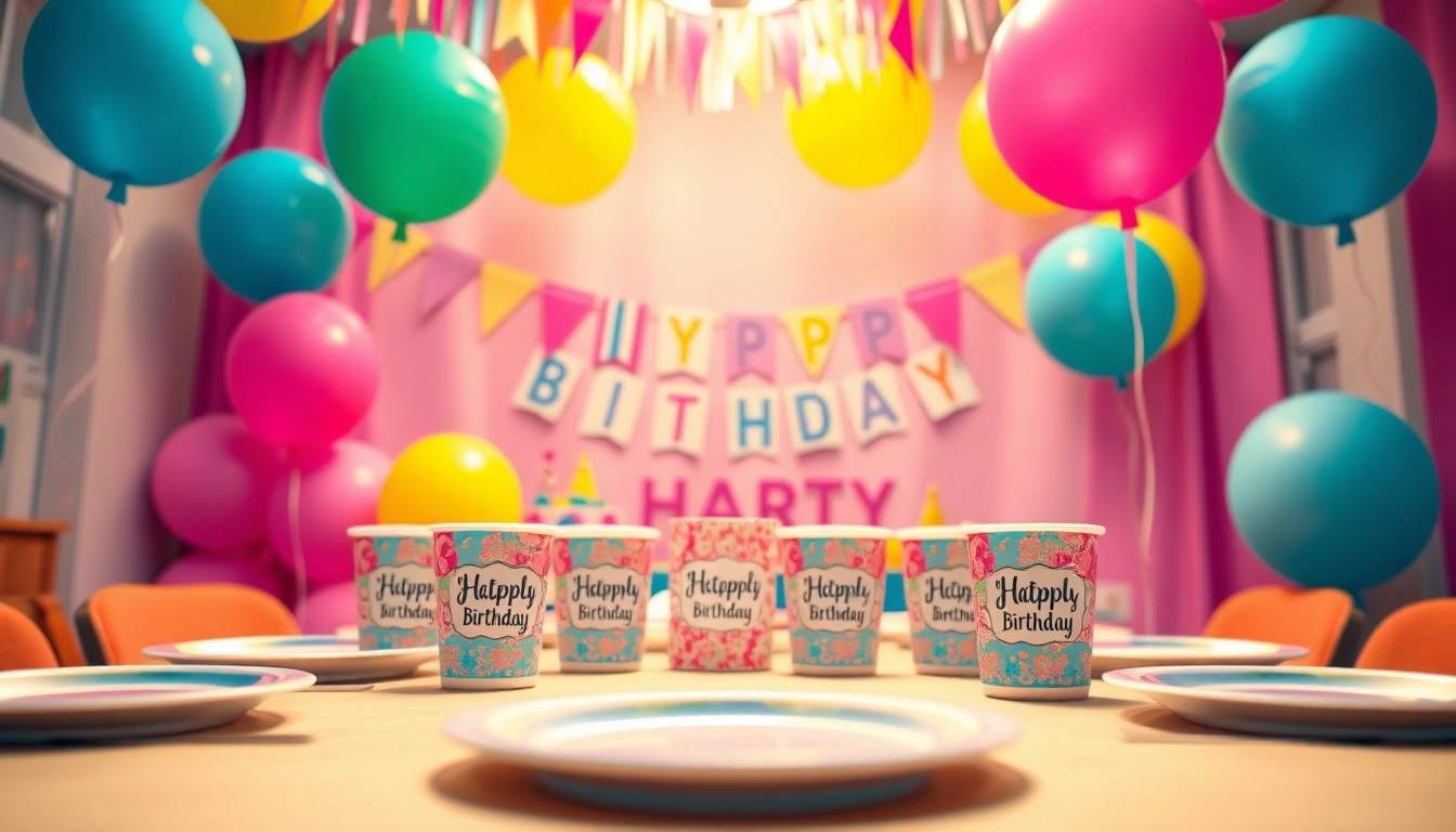 Crafting a vibrant customizable birthday party scene with personalized decor and festive ambiance.