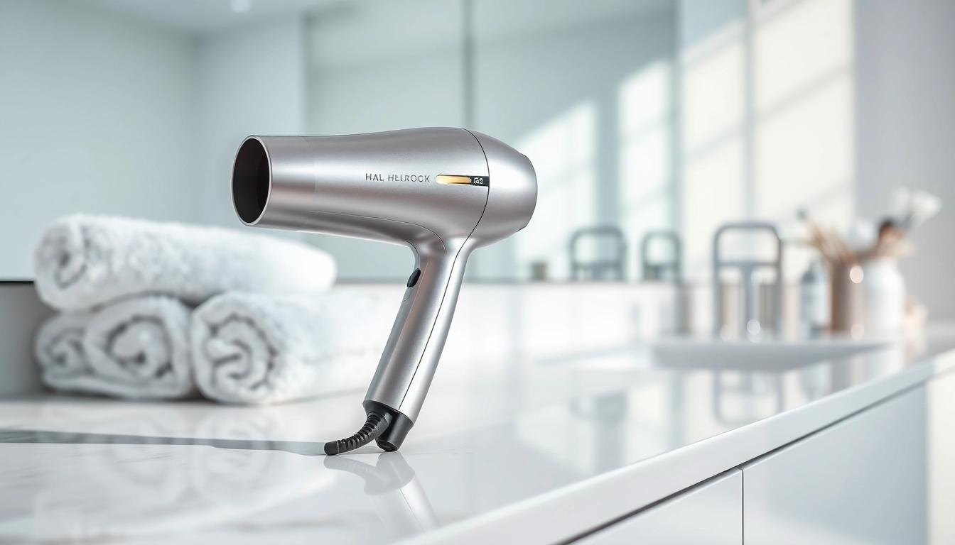 Stylish hair dryer showcasing the best hair dryer features and ergonomic design on a modern vanity.