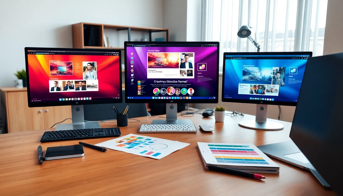Showcasing vibrant web design missouri studio with designers collaborating on innovative projects.