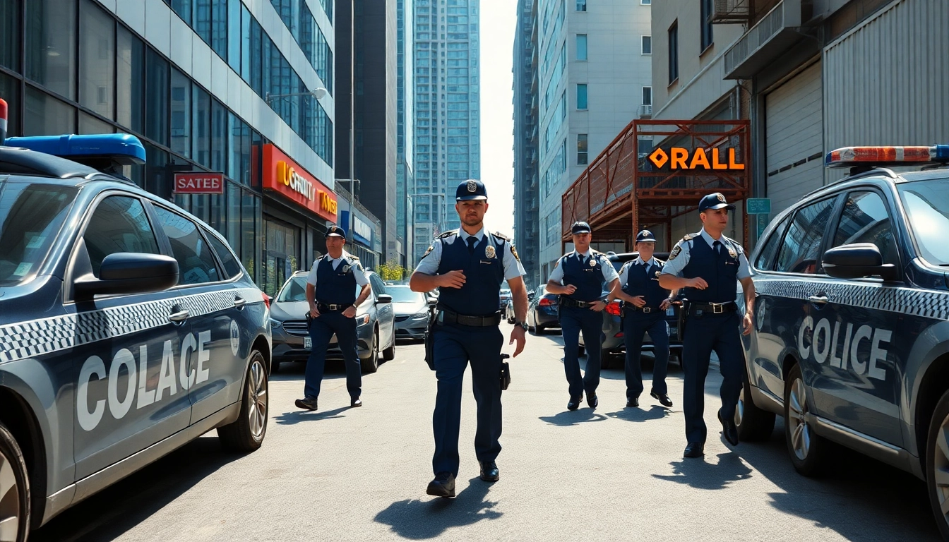 Secure Key Holding & Mobile Patrols service in action with vigilant professionals overseeing urban locations.