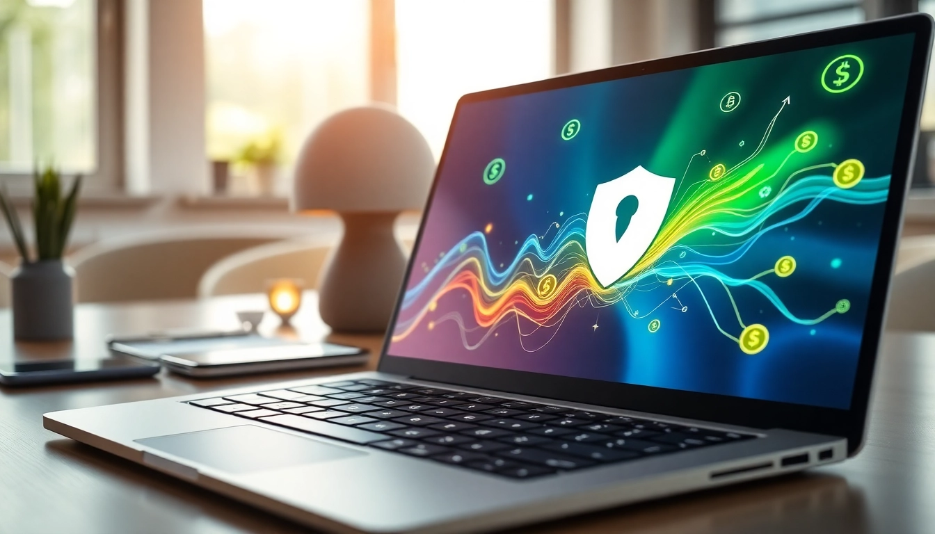 Manage cryptocurrency with the secure and user-friendly guarda wallet interface in a modern workspace.