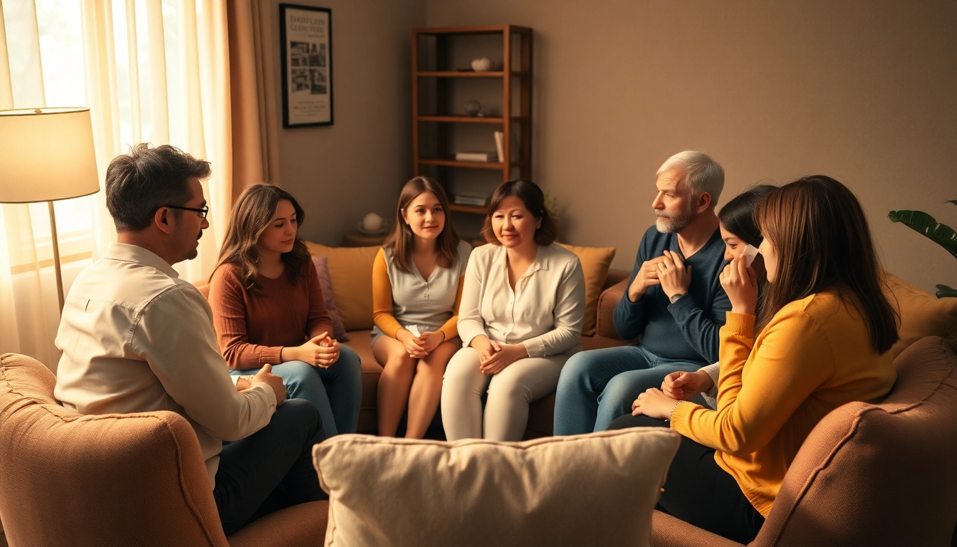 Supporting individuals dealing with grief in a compassionate group therapy setting.