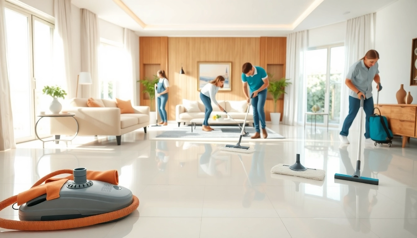 Bond cleaning Logan with professional cleaners ensuring a spotless living room.