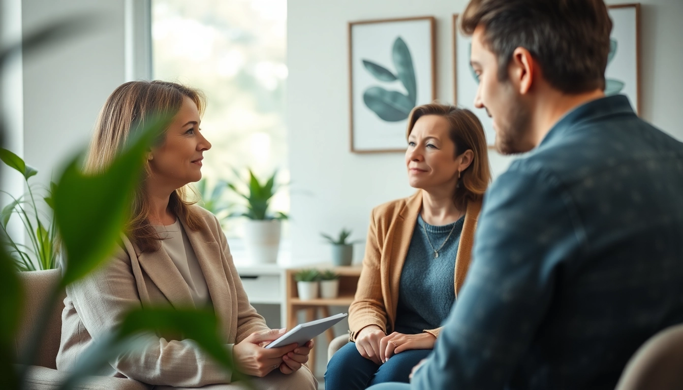 Engaging in counselling inside a cozy office, highlighting a warm counseling connection.