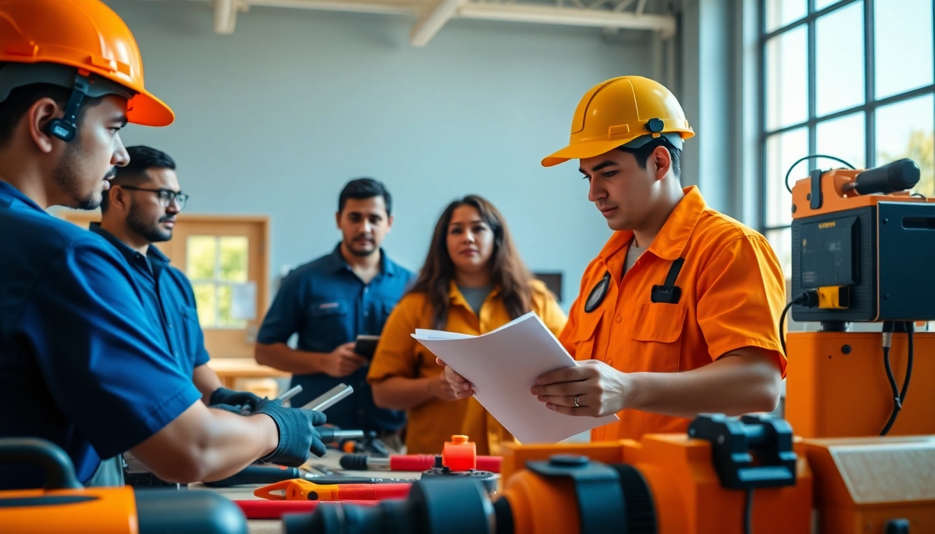 Students actively learning at trade schools Oahu with hands-on equipment and bright natural lighting.