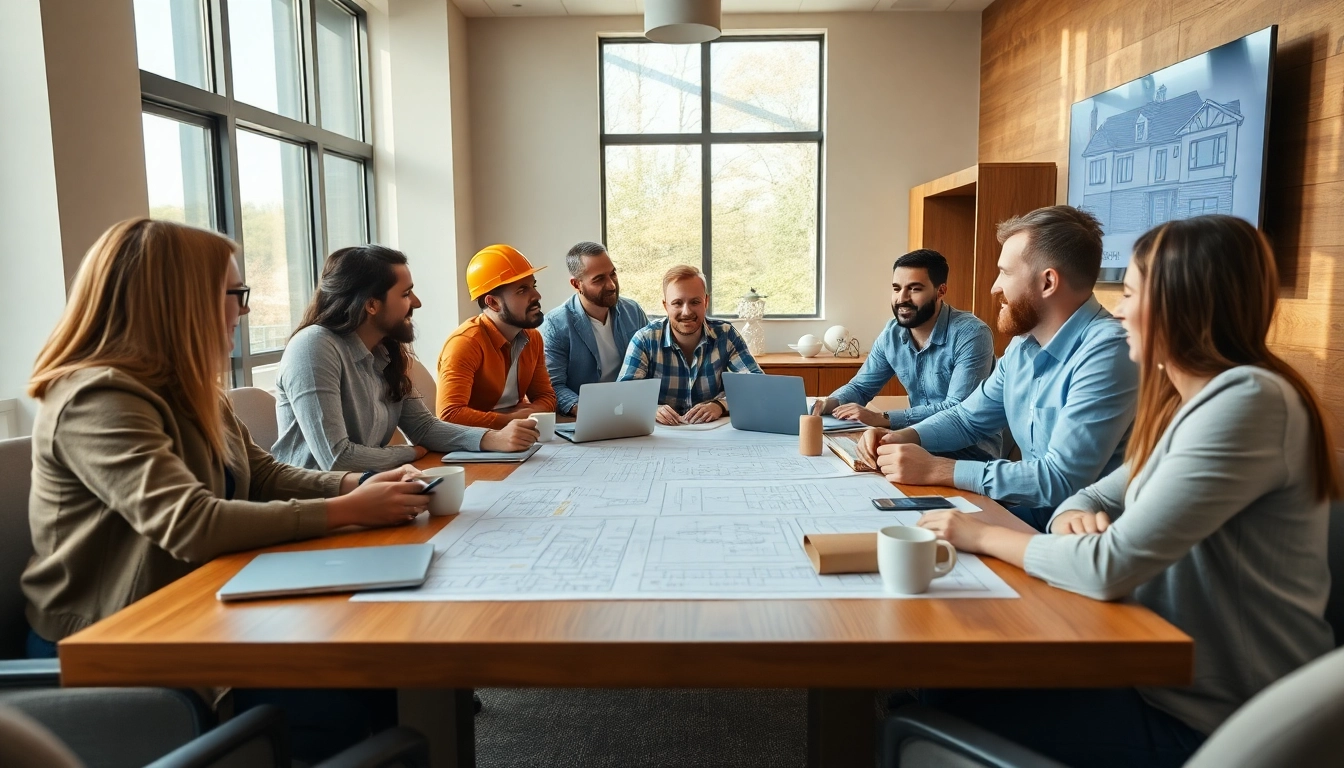 Builders collaborating in a meeting about the Texas association of builders, showcasing teamwork and innovation.