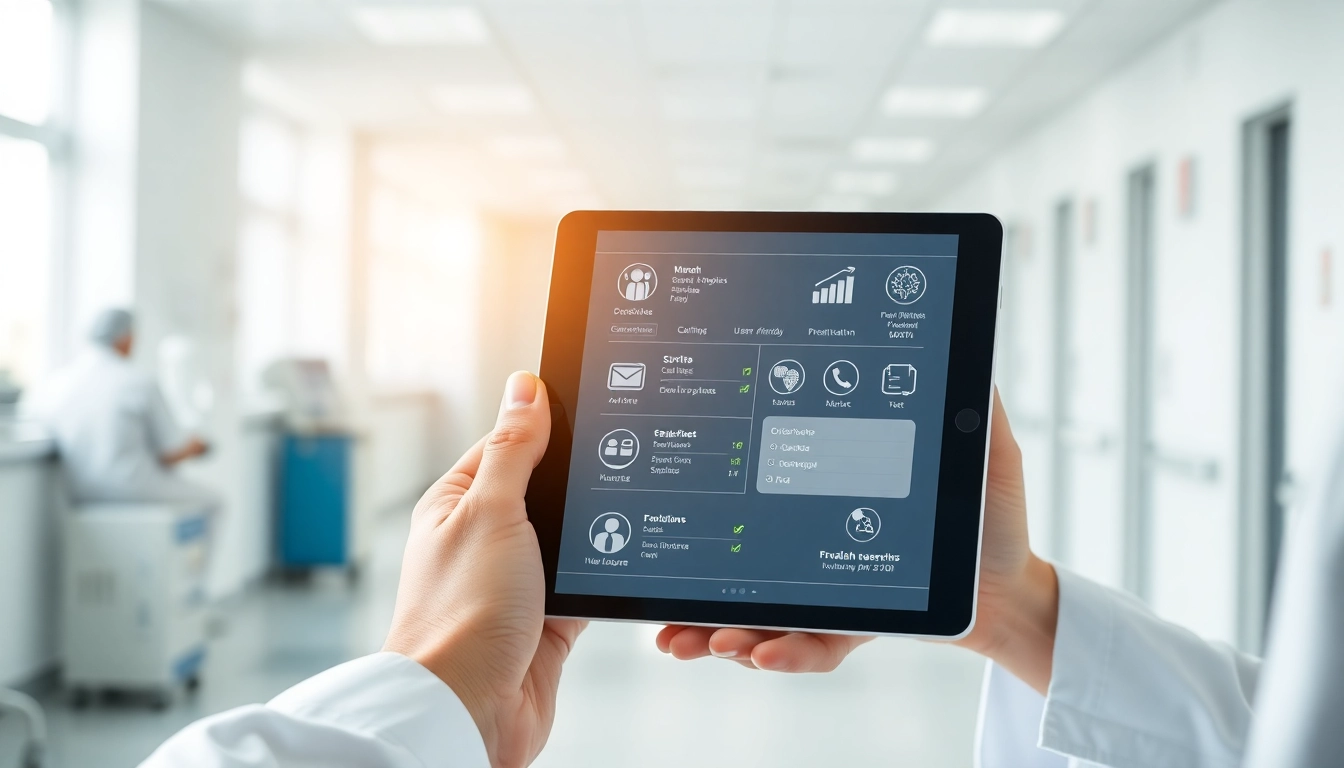 Streamlined ePrescription app development interface showcased on a tablet in a healthcare environment.