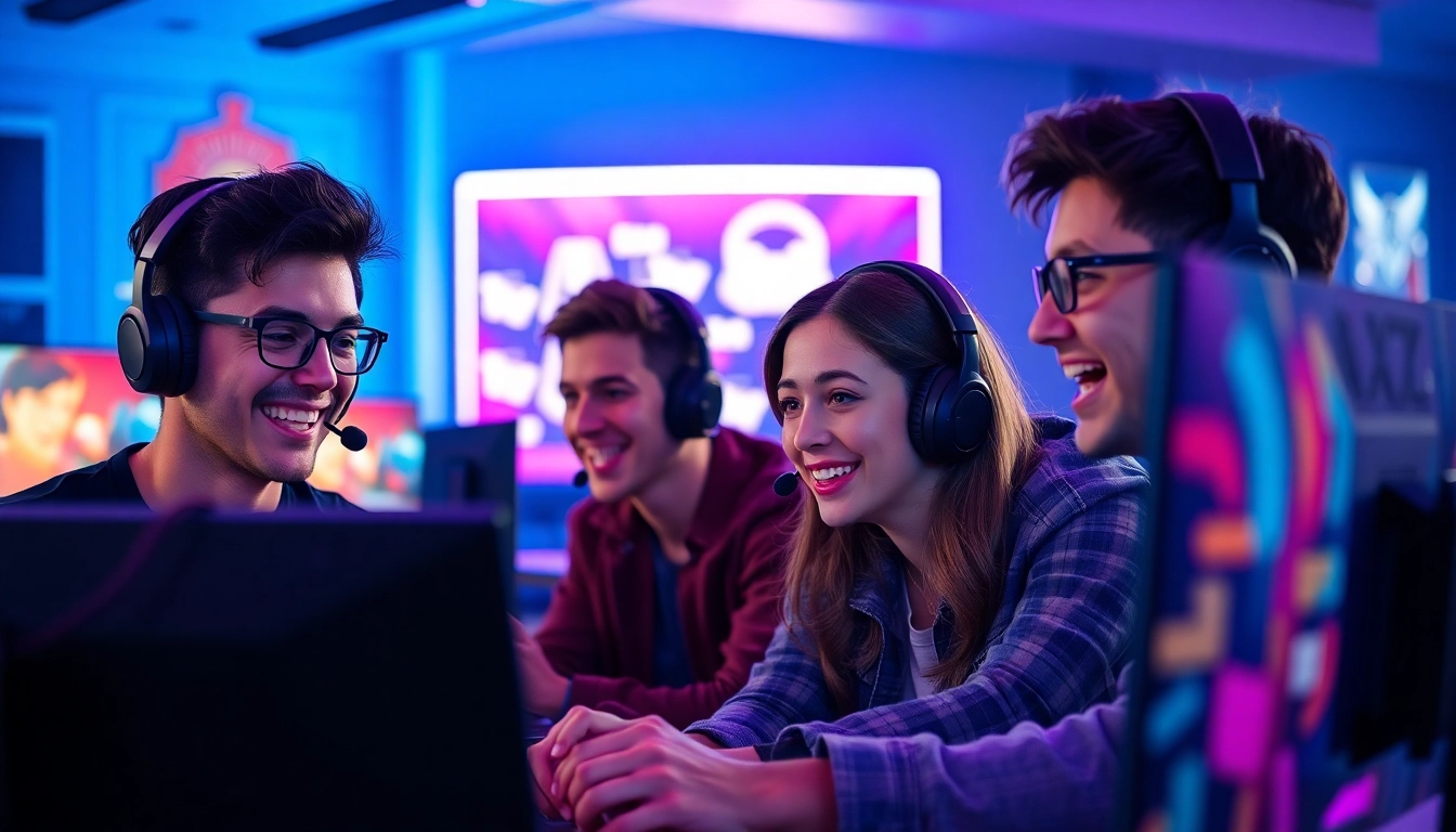 Gamers in action playing mild88 with an engaging and dynamic gaming environment.
