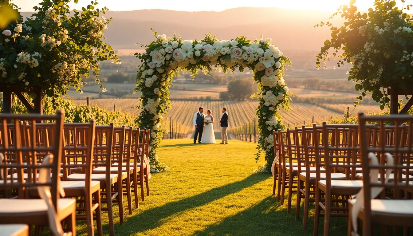 Experience the serene ambiance of Clarksburg Wedding Venues amidst captivating vineyards.